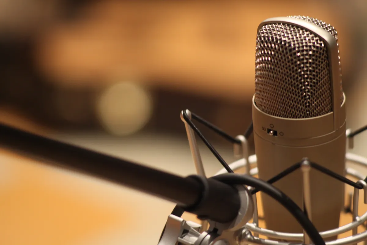 Micrófono profesional de estudio de radio